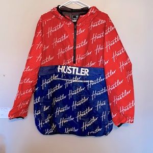 Mens All Over Print Hustler Anorak Jacket 2XL